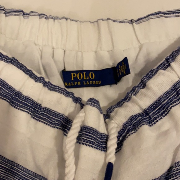 Polo Ralph Lauren striped beach side pocket shorts blue white - Picture 2 of 3